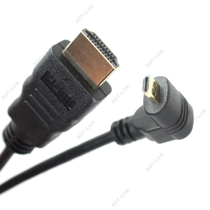 Угловой HDMI Micro HDMI кабель d-типа левый и правый и вверх и вниз 1,4 3D 1440P кабель адаптер для HDTV XBox мобильный телефон Настольный кабель