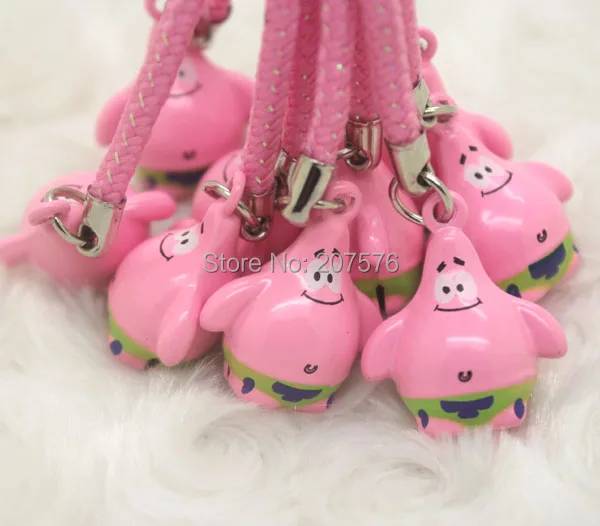 

Free Shipping 10pcs Wholesale Cute Cartoon Patrick Star Bag Key Mobile Phone Straps Pendant Chain Cellphone Hot Sale #491