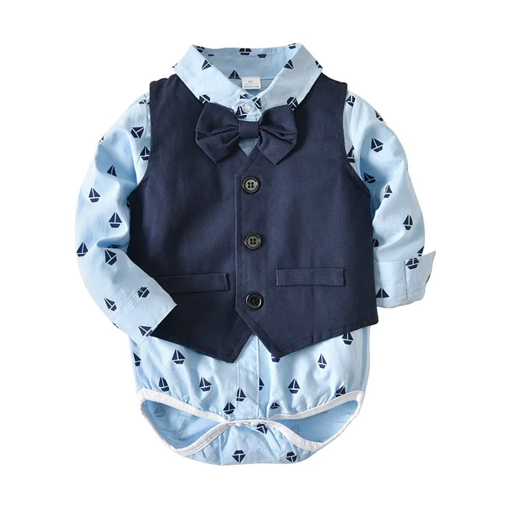 Одежда для маленьких мальчиков дешевые модные брюки-жилет romer галстук-бабочка, комплект из 4 предметов, осень, синий, черный, для детей 6, 12, 18, 24 месяцев
