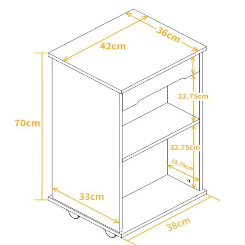 42x36x76 سنتيمتر multipurposebedside طاولة غرفة المعيشة طاولة القهوة أريكة الجانب التخزين عجلات