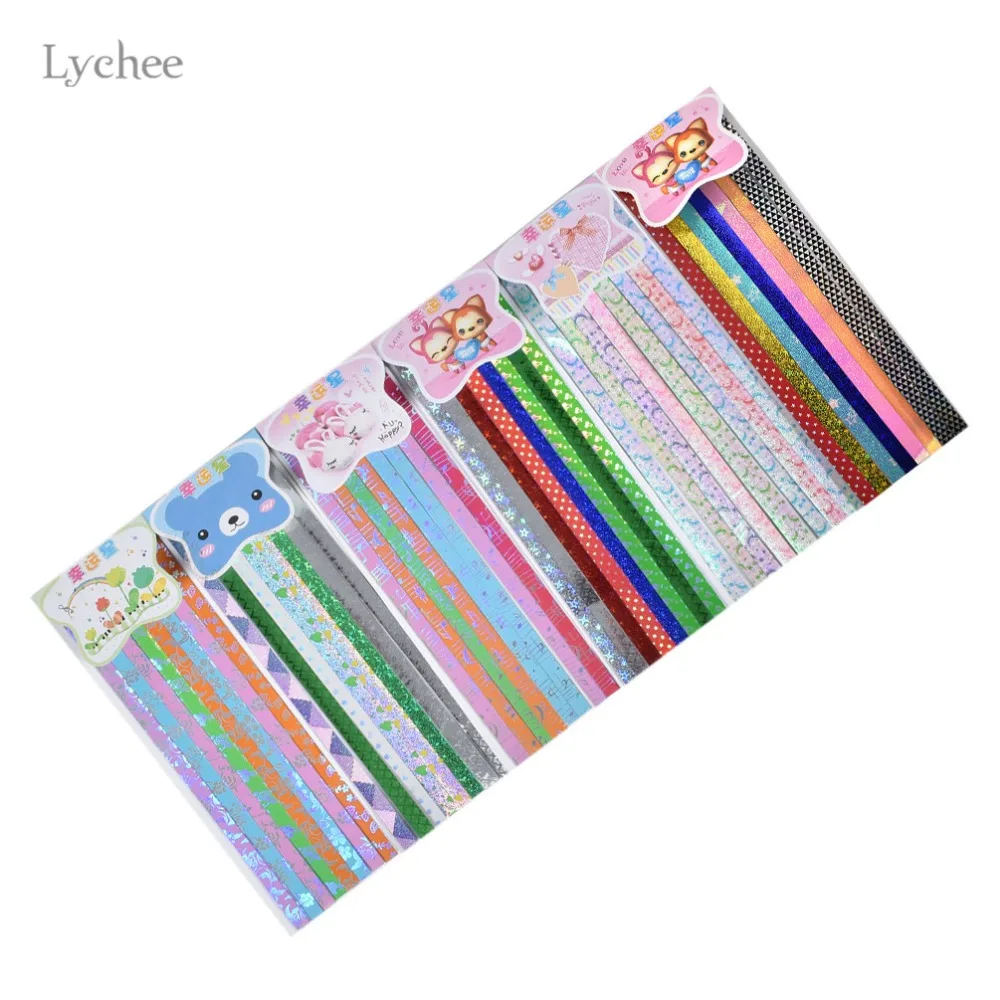 Lychee 48 полосок голограмма звезда сияющая бумага для складывания оригами Бумага
