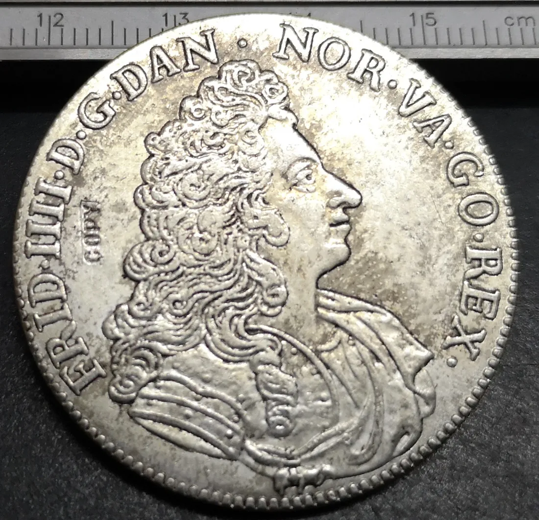 

1700 Denmark 1 Krone-Frederik IV Silver Plated Copy Coin