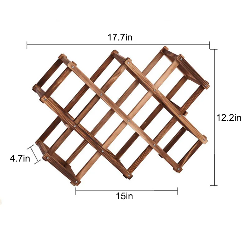 Creative Foldable Wine Rack Wooden Hanging Wine Bottle Organizer Holder Mount Kitchen Bar Display Shelf Wine Racks (5)