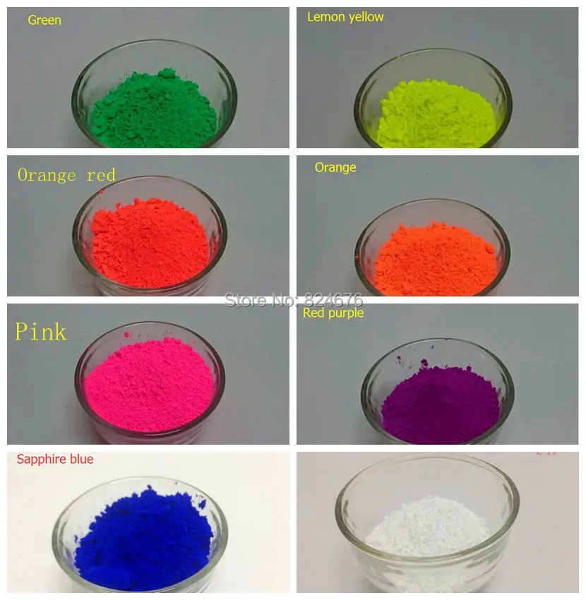 Цветной пигмент для лака для ногтей, блестящий под УФ-светильник, флуоресцентный блеск для ногтей, Флуоресцентный порошок, краска для мыла, пигмент, 10 г