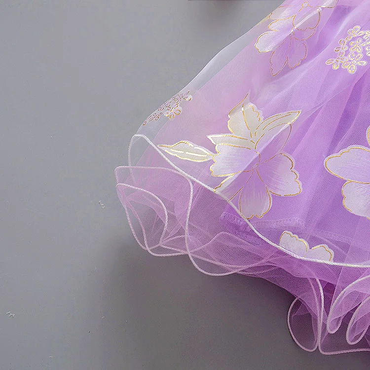 Весенне-летняя детская юбка-пачка для маленьких девочек, сетчатая юбка принцессы с цветочным рисунком для танцев, S0809