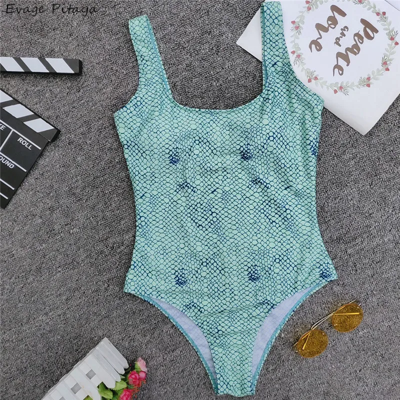 

Evage pitaya 2019 new swim suit women swimwear one piece Conservative slim Low collar high leg girls in tight swimwear