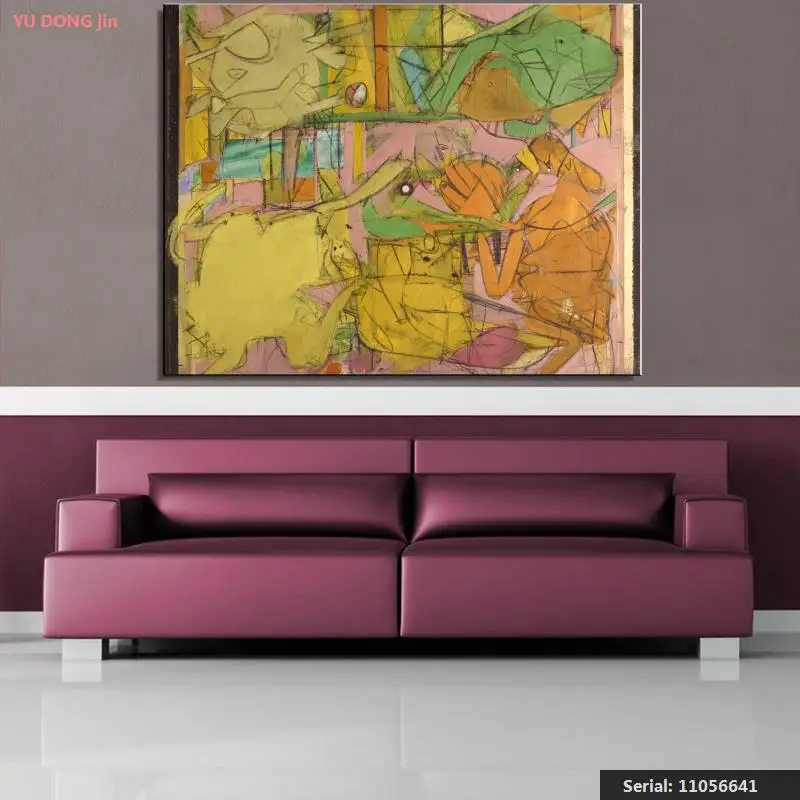 Классическая масляная живопись William de Kooning рисование искусство спрей холст без