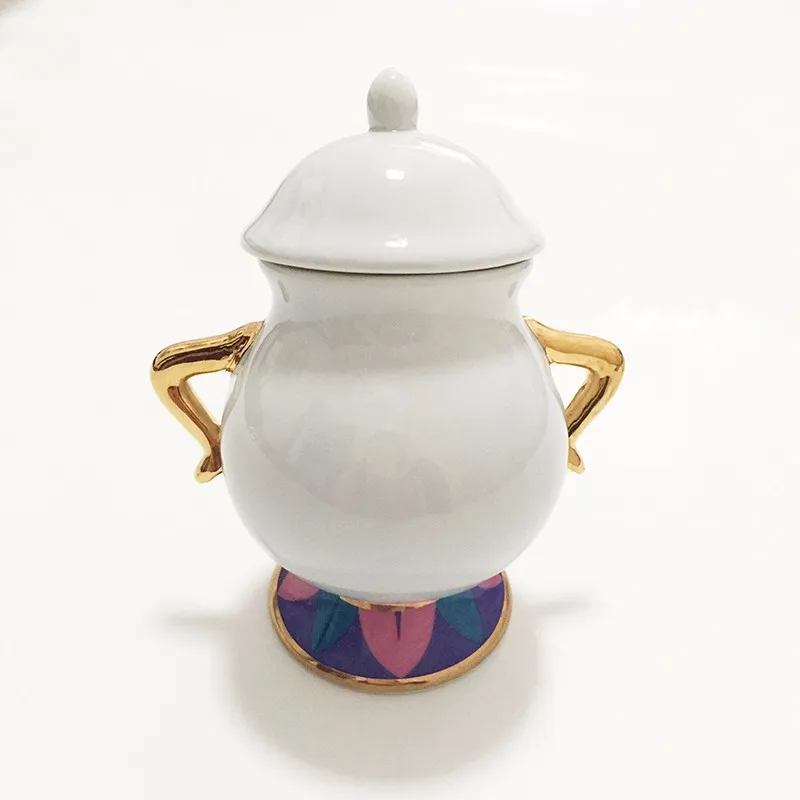 

Hot Sale Cartoon Beauty And The Beast Tea Set Teapot Mrs Potts POT Chip Cup Mug Sugar Bowl Pot Lovely Gift Drop Shipping