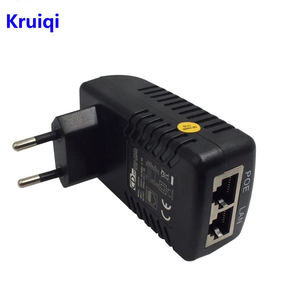 Kruiqi POE сплиттер инжектор 48 В 0.5A PoE настенный адаптер Ethernet для видеонаблюдения CCTV IP