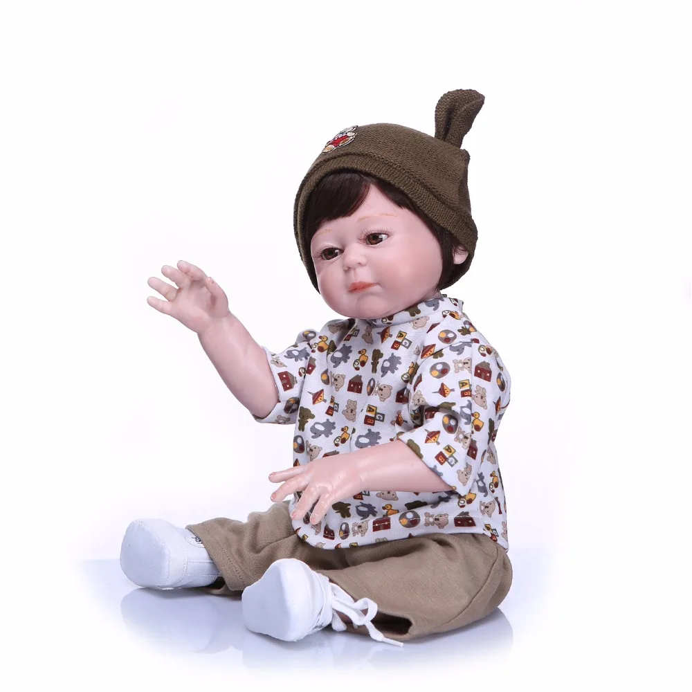 NPK реалистичные куклы для новорожденных 50 см полная силиконовая виниловая кукла-младенец, Мальчик мягкий прекрасный мальчик подарок куклы Reborn младенцы Рождественские подарки