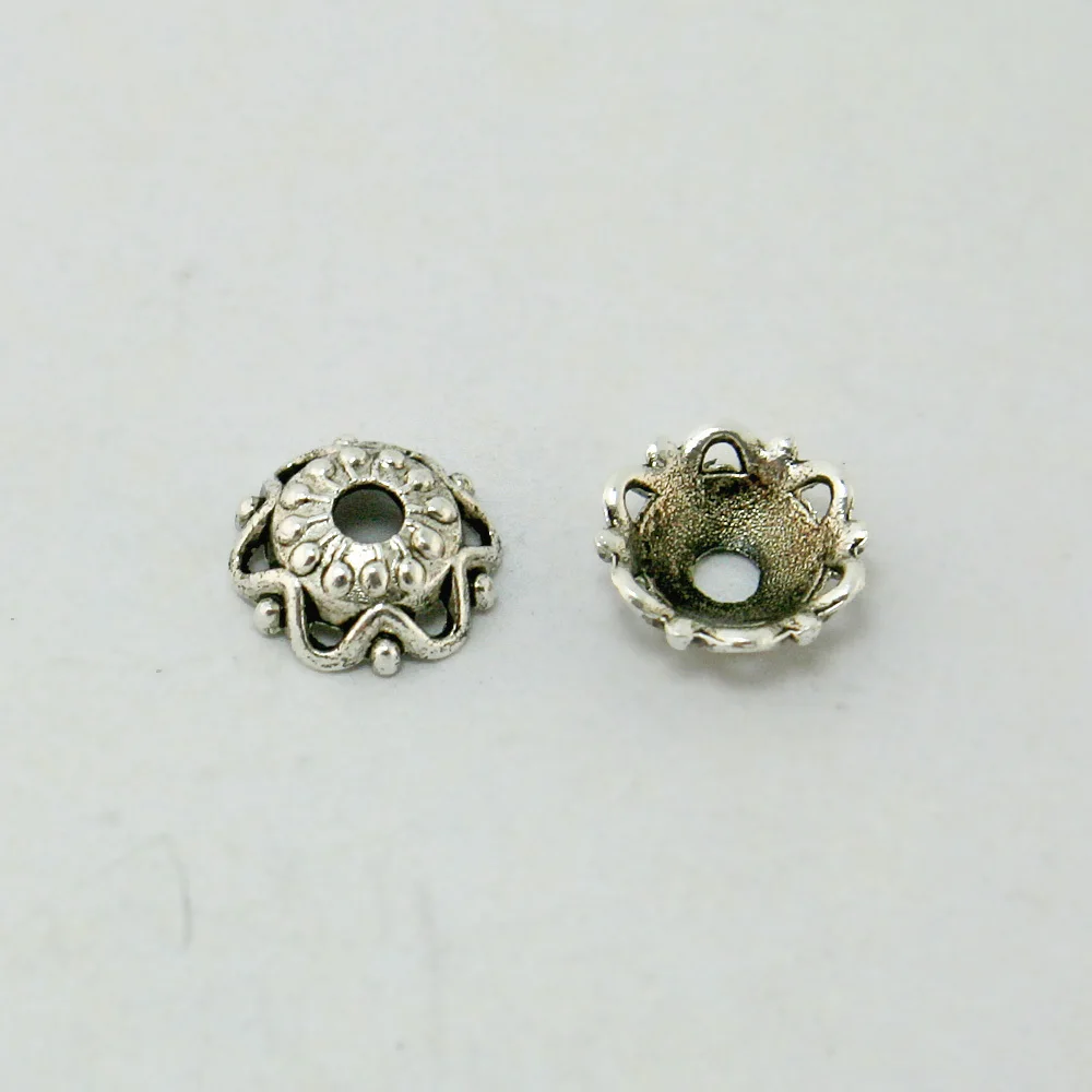 

55pcs/lot Antique Silver Plated 3*8MM Metal Beads Cap Fit European Making