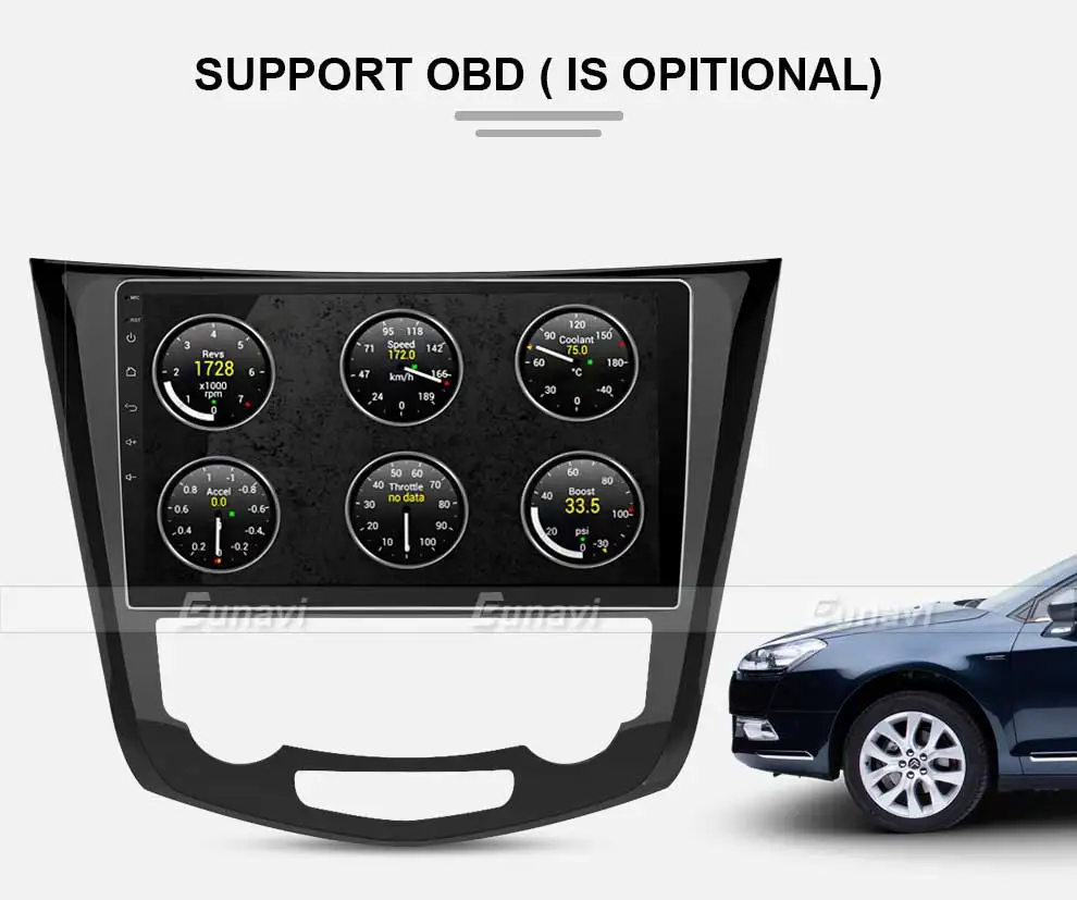Flash Deal Eunavi 10.2" Android 8.1 Car GPS Radio Player for Nissan X-Trail Qashqail 2014-2017 with Quad Core 2GB+32GB Stereo Multimedia 16