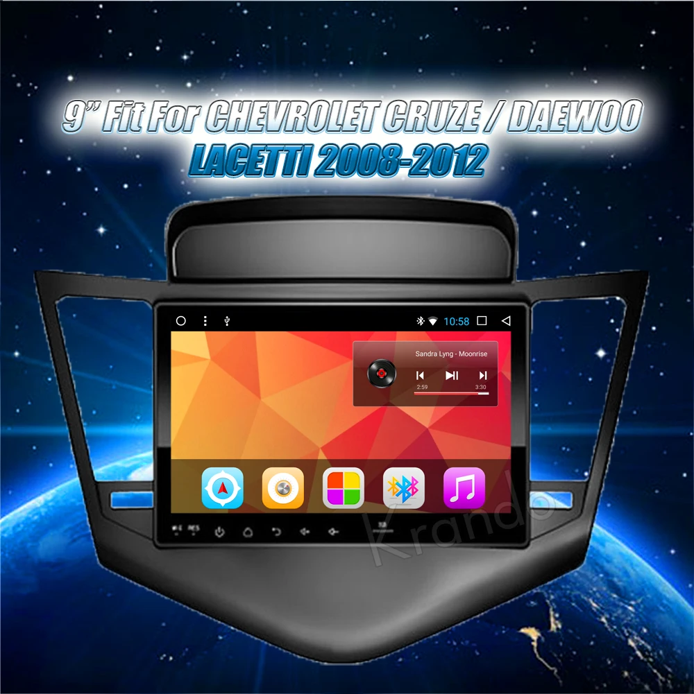 Krando Android car radio gps navigation multimedia system for CHEVROLET CRUZE DAEWOO LACETTI 2008 2009 2010 2011
