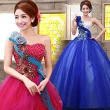 Синее платье для балла маскарада с объемным цветочным рисунком, элегантные платья ручной работы с цветочным принтом для девочек 15 16 лет