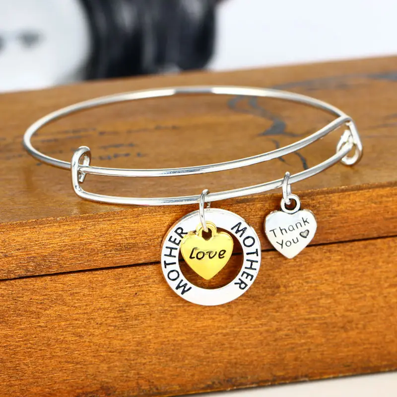 Mother Forever In My Heart Mom Bracelets Charm Love Mother's Day Family ...