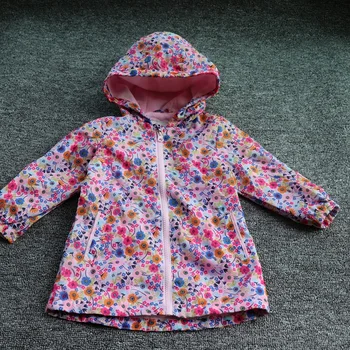 

children/kids/girls classic ditsy floral jacket, pink jacket, hood jacket w fleece lining (9M to 5Y)