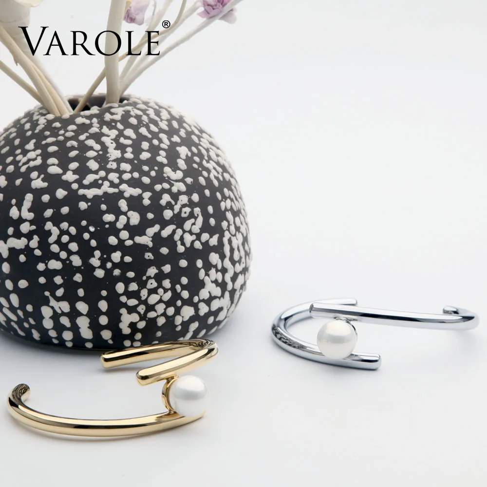 VAROLE простые линии жемчужные браслеты на запястье и открытое золото Цвет любовь