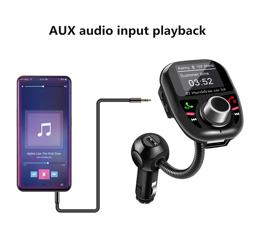 DOXINGYE автомобильный fm-передатчик Автомобильный MP3-плеер автомобильный комплект громкой связи Bluetooth с двойной зарядное устройство USB TF USB накопитель AUX музыкальный плеер