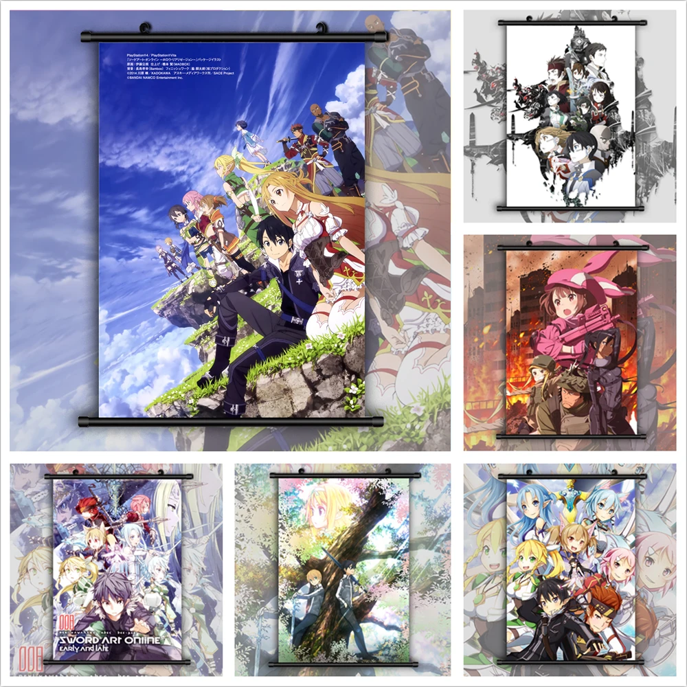 

Sword Art Online Anime Poster Style Anime manga wall Poster Scroll