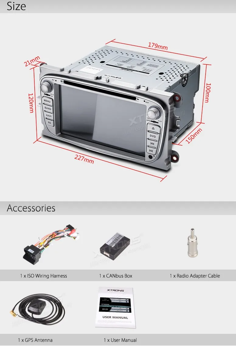 Excellent XTRONS 7" HD Radio 2 din Car DVD Player GPS Navigation For Ford Focus II Mondeo C-Max S-Max 2008 2009 2010 2011 / Galaxy II Kuga 14