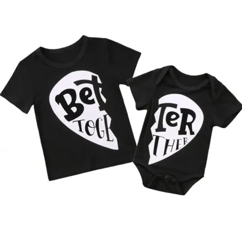 

Family Better Together Matching Outfits Cotton Clothes Brother Sister T-shirt Top Matching Romper Outfit