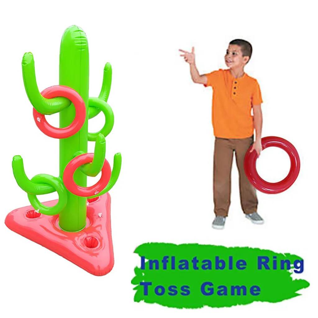 

Inflatable Cactus Ring Toss Game for Pool Float Fun Toys Beach Party Favor 43in top quality toss holiday party game toy
