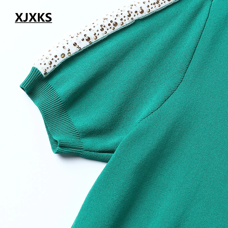 XJXKS, винтажные летние новые топы для молодых женщин, футболка, Женская Удобная Modis, Повседневная тонкая трикотажная женская футболка