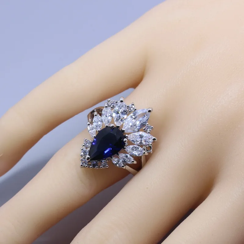 Женский Свадебный комплект из кольца и с австрийским кристаллом|jewelry sets|women jewelry