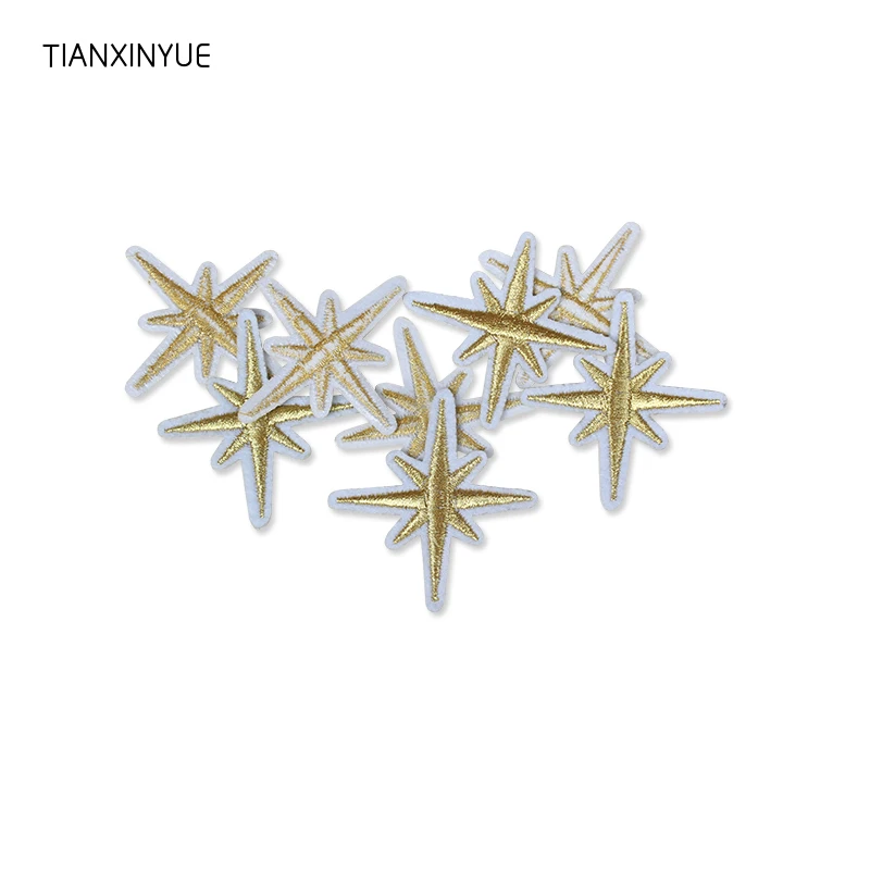 TIANXINYUE 10 шт 5 2*5 см золотые небесные звездочки вышитые железные значки патчи для