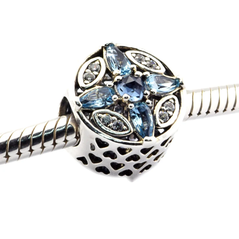 

Patterns of Frost Multi-Colored Crystal & Clear CZ Bead 925 Sterling-Silver-Jewelry Fit Silver Charm Bracelet Woman DIY Jewelry