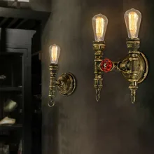 Американский Лофт Стиль промышленные лампы труб гладить Винтаж настенный светильник для дома прикроватной тумбочке edison бра Освещение в помещении