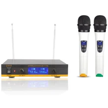 UHF для больших расстояний 2 ручной микрофон передатчик профессиональная караоке UHF Беспроводная микрофонная система 600