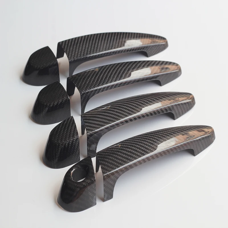 

4 pcs carbon fiber Exterior door Handles doorknob decoration decorative accessories 3D stickers for BMW E87 F20 F21