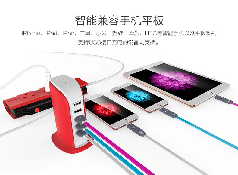 5 Порты и разъёмы USB Multi Зарядное устройство концентратора док-станция Универсальный мобильный телефон Desktop стены дома Зарядное устройство ЕС США Plug 100 шт./лот