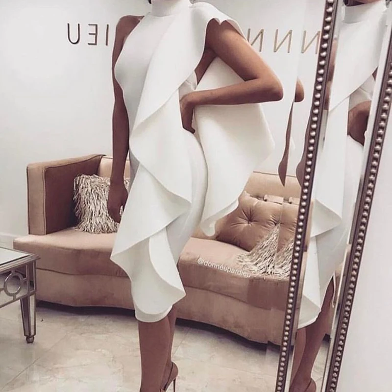 white midi length dress