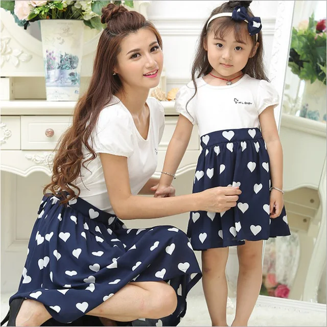 Mother Daughter Dresses 2018 Summer Family Clothing Mom and Daughter