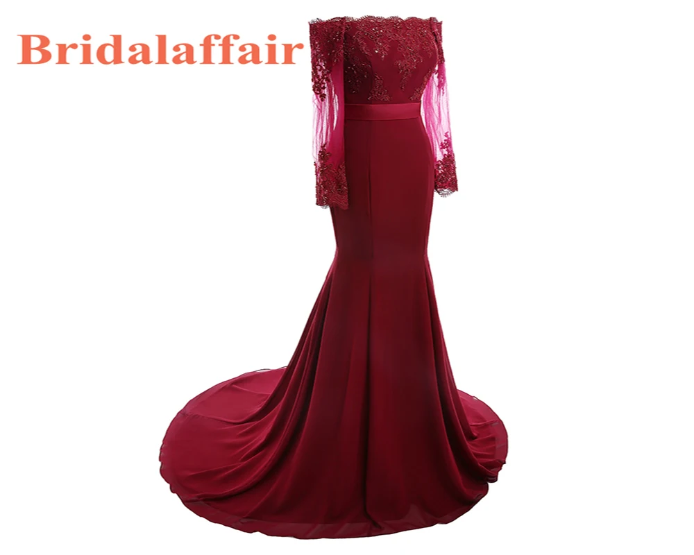 

Real Photo New Burgundy Boat Neck Mermaid Evening Dresses 2017 Robe de soriee Custom made Zipper Back Dark Red Satin Prom Gown