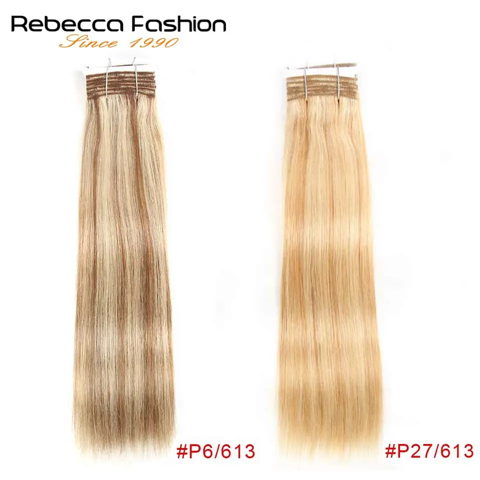 Rebecca Brazilian Natural Straight Hair 1 Bundle Colored #P1B/30 #P4/27 #P4/30 #P27/613 Remy Human Hair Extensions 12-22 Inch