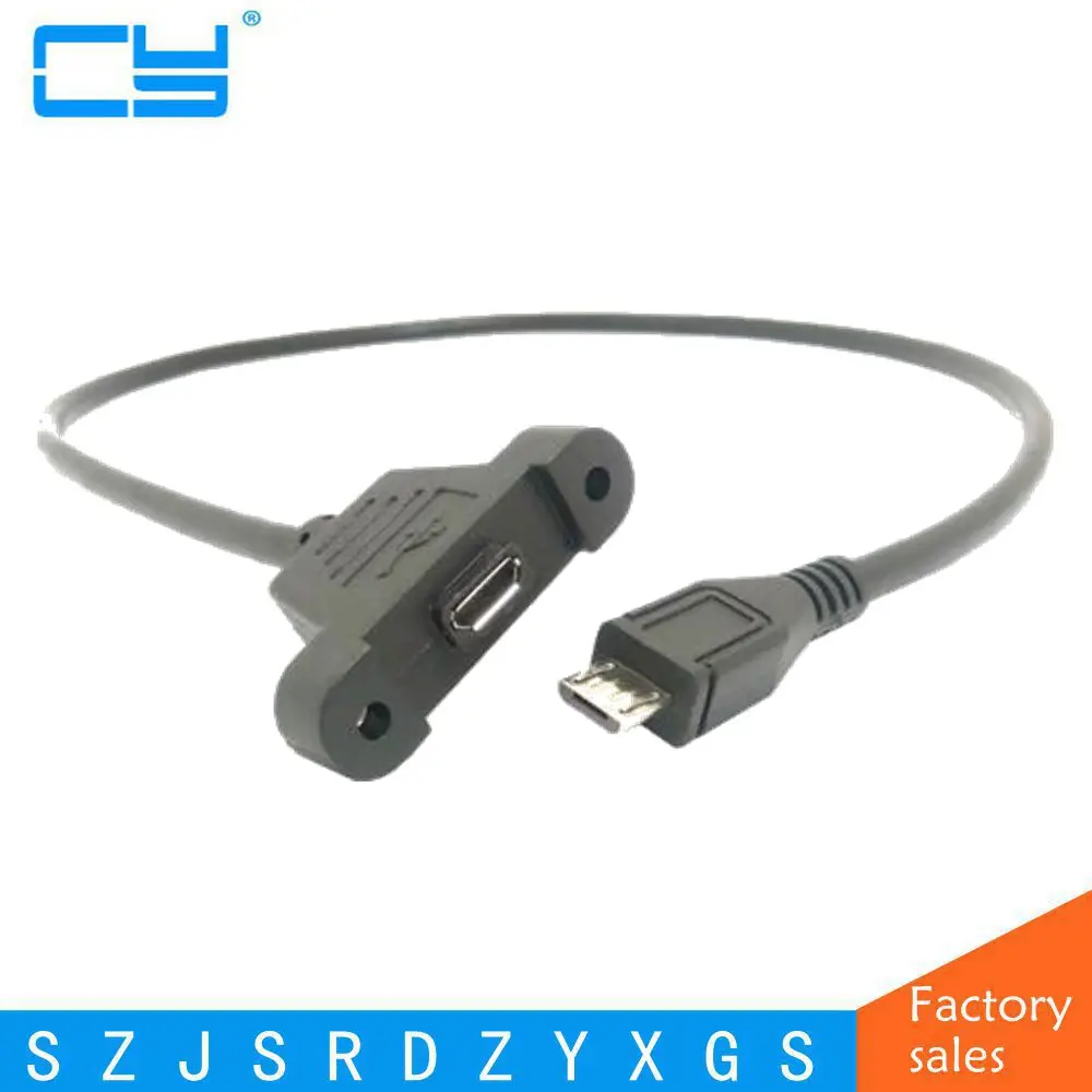 5 контактный Удлинительный Кабель Micro USB 2 0 папа к Мама 30 см 50 с винтами и
