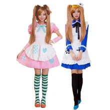 Anime aph axis power hetalia arthur kirkland cosplay lolita dulce rosa azul maid dress mujeres fiesta de halloween dress
