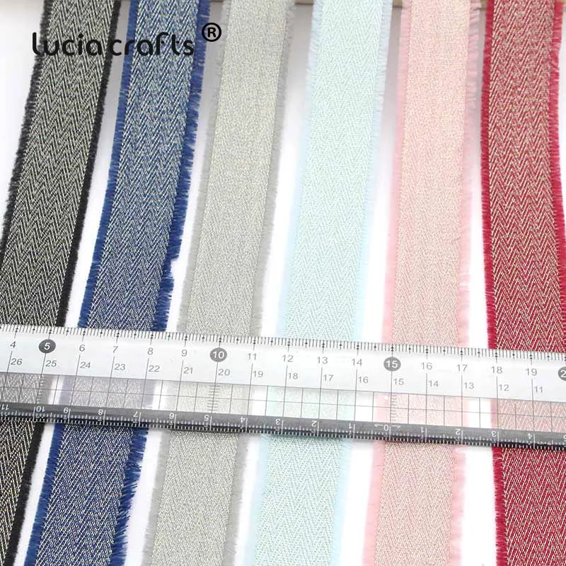 5Yards/6Yards 25mm Grosgrain Ribbons Fringe Tassel Trim Lace Fabric DIY Sewing Hair Bow Gift Wrapping Decorartions S0407