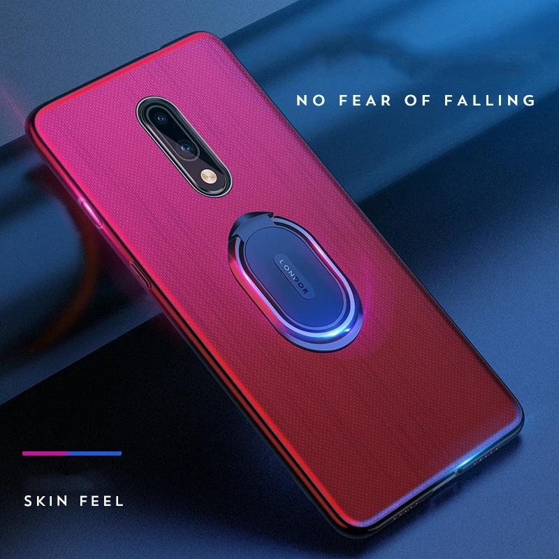 

1+7 Pro 7 PU Leather Cases for Oneplus 7 Pro 7 Case Finger Ring Holder Soft Phone Cover for OnePlus 7 7Pro Cover Bracket Shell