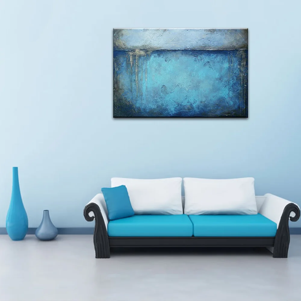Modern-Abstract-Blue-Oil-Painting-Large-Canvas-Art-Wall-Mural-Picture-Decoration-No-frame (3)