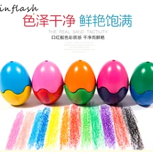 10 Цвета восковой карандаш Нетоксическо Eraseable Пластик дети живопись яйцо Crayon воды-Цвет товары для рукоделия подарок AKP018