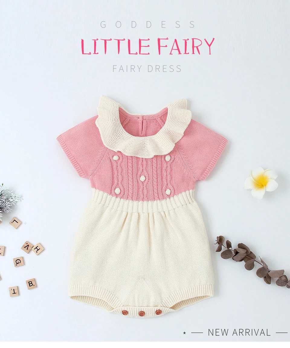 Трикотажные боди для новорожденных девочек; милая одежда для малышей; детская верхняя одежда; комбинезоны; розовый комбинезон для малышей