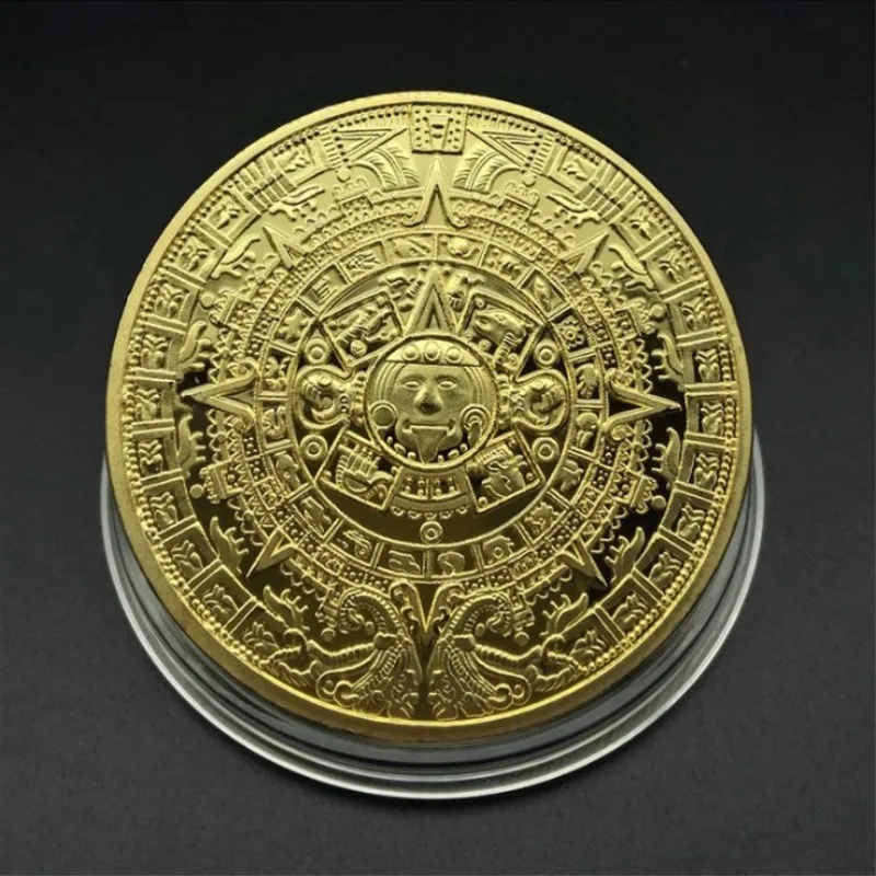 Позолоченные физические биткоины BTC Майя мемориальная монета Пирамиды монеты с Чехол подарок вызов монета искусство коллекция Биткоин