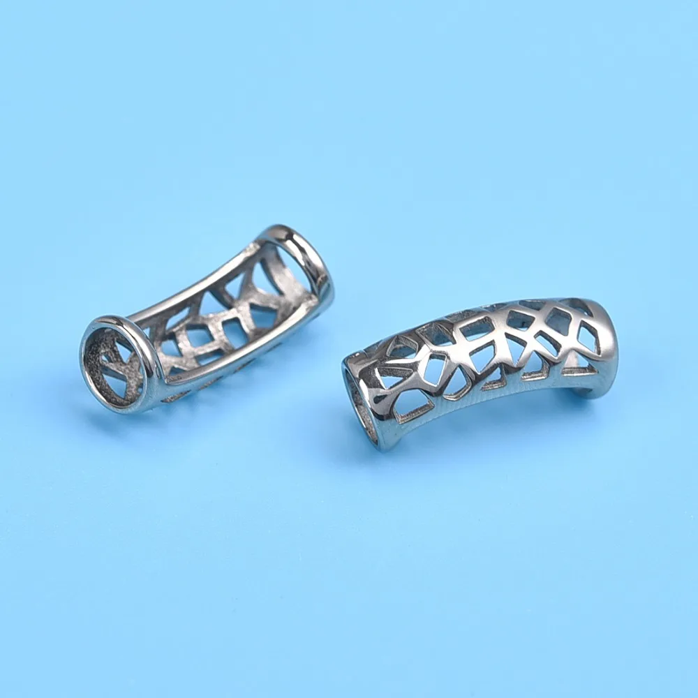 Stainless Steel Slider Tube Beads Hollow Hole 6&9mm (3)