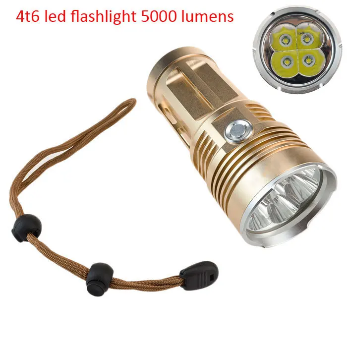 

Bright 5000 LUMEN CREE XM-L 4 T6 LED Tactical Flashlight 3 Mode Waterproof Torch Linternas Light Portable Lighting By 18650
