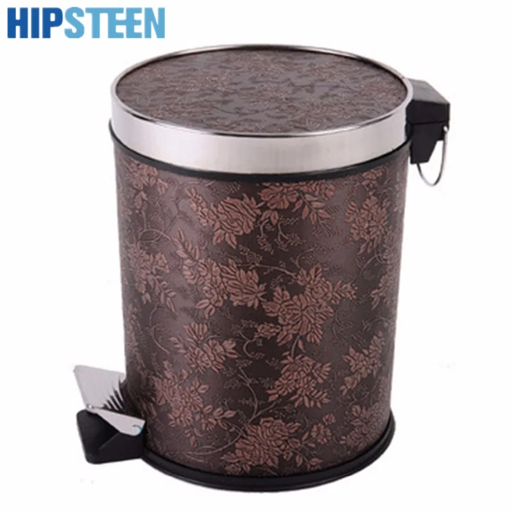 HIPSTEEN 10L High Quality Retro Trash Can Grape Vine Pattern Classic