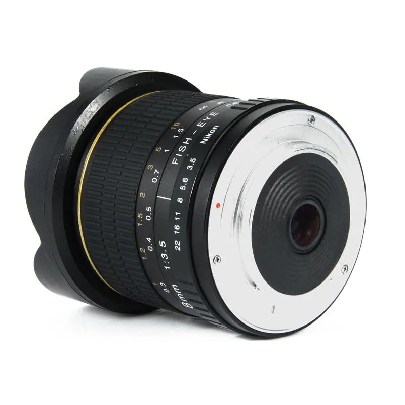 US $143.98 8mm F30 Ultra Wide Angle Fisheye Lens For APSC Full Frame For Nikon D800 D700 D3200 D5200 D5500 D7000 D7200 D90 DSLR Camera